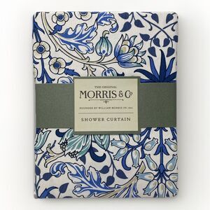 Original William Morris & Co  Blue/White Cotton Shower Curtain Botanical Floral